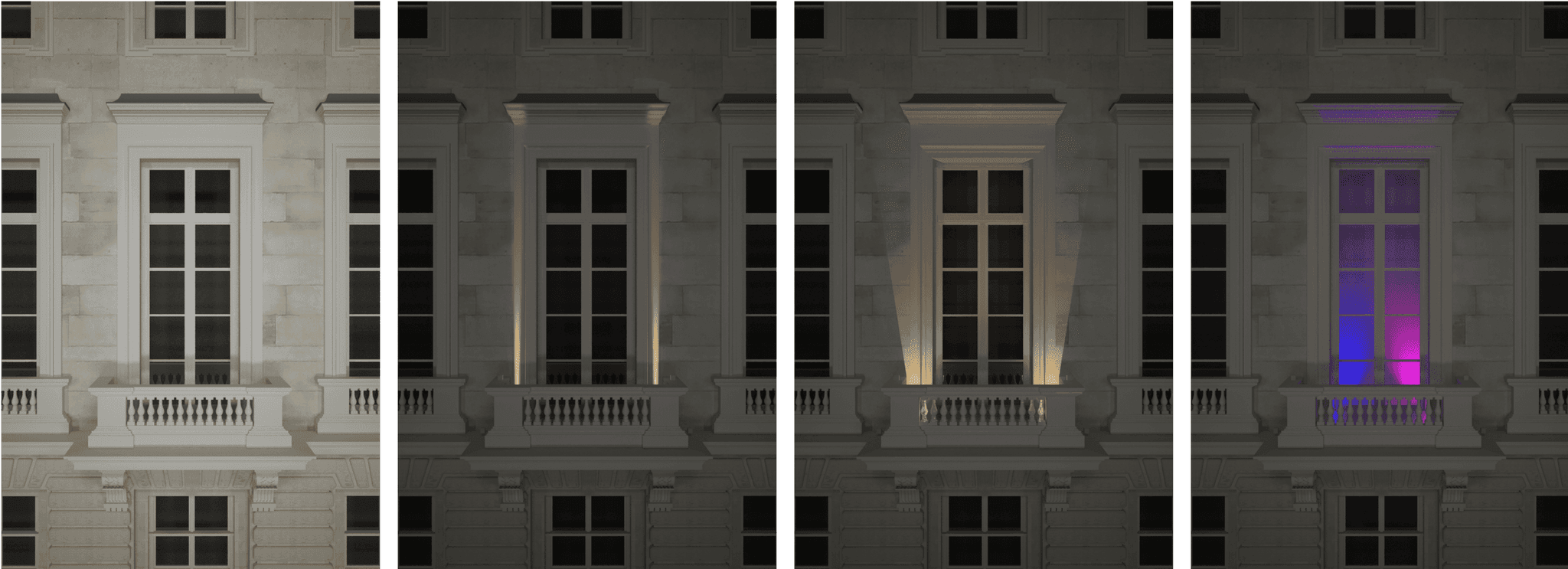  Using lighting to highlight the characteristics of a historic building with multiple alternatives that can influence emotions 
