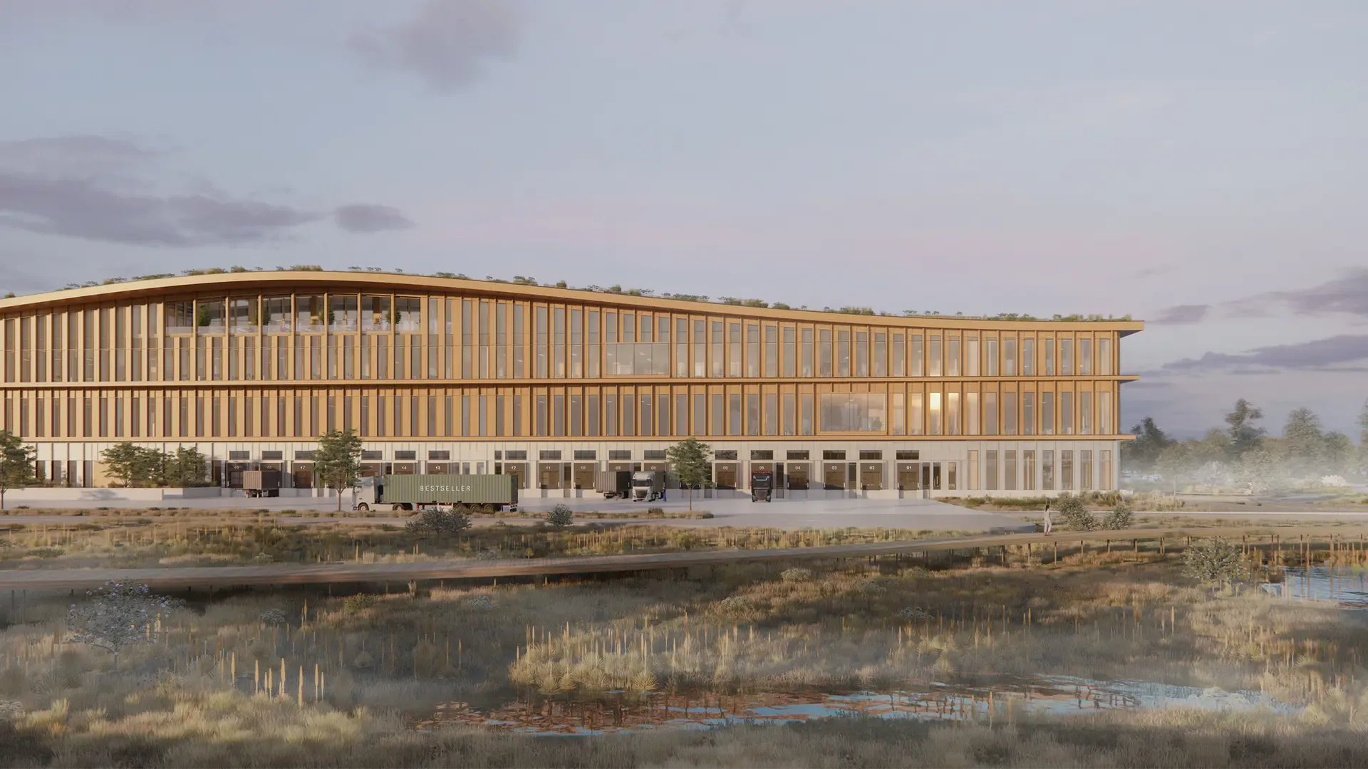 Logistics Centre West, Lelystad, Netherlands/ Architect: Henning Larsen