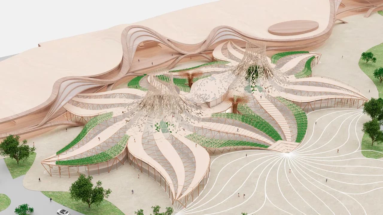 Hope and Time, Bucharest, designed by Arthur Mamou-Mani for Therme Group