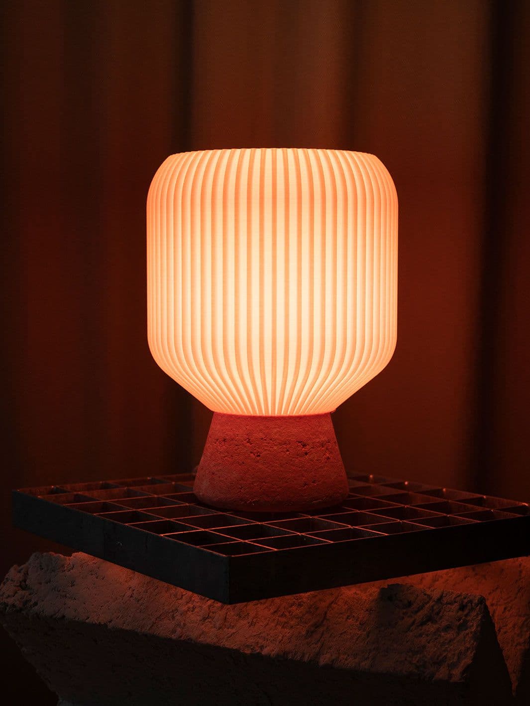 The "Cozy Cleo" Table Lamp is made from recycled cardboard and plastic (Photo credit: @EveryOtherDay)