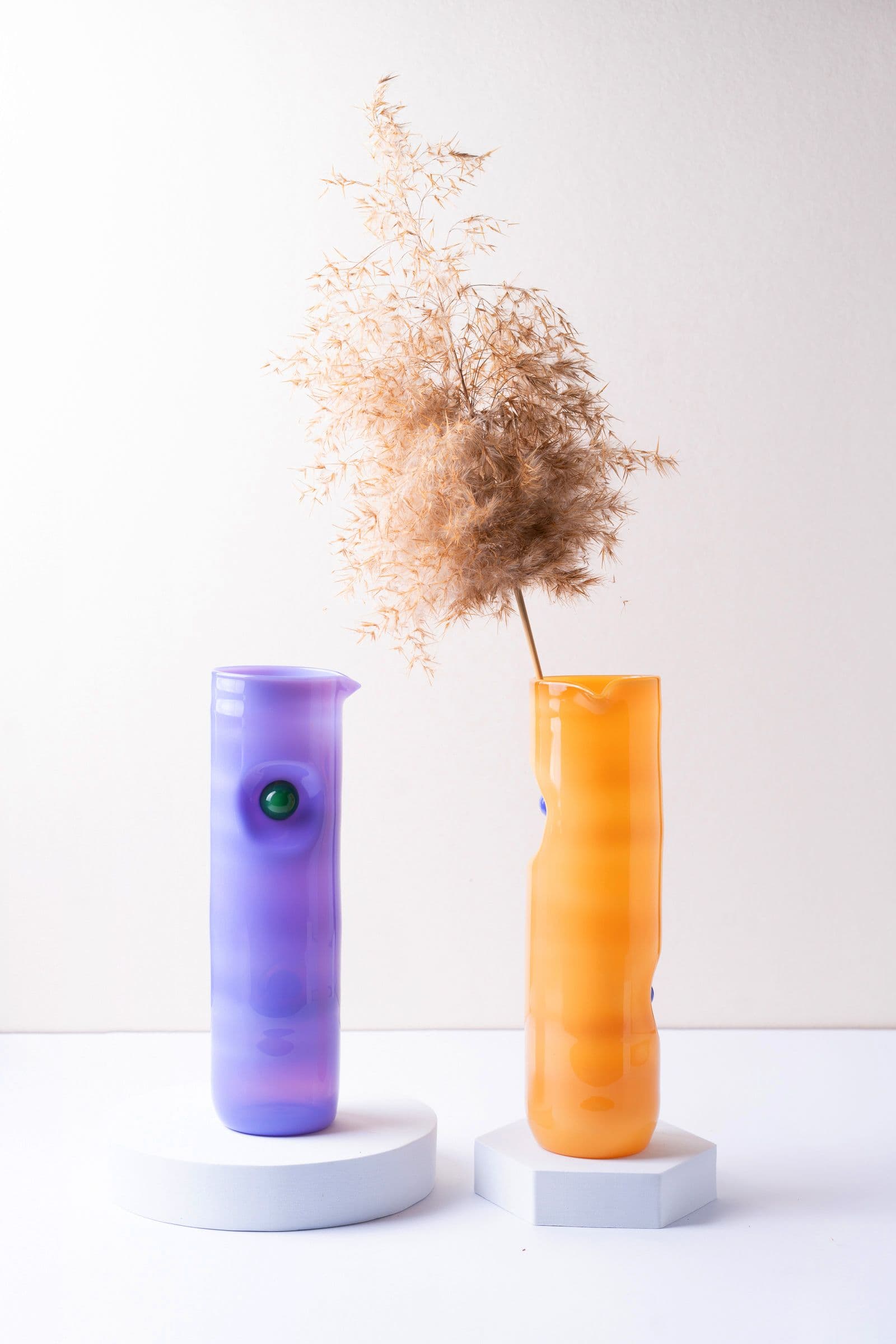 Mouth-Blown Pastel Pitcher "Eye Candy" by Lameice Abu Aker (Photo credit: @Lameice Abu Aker)