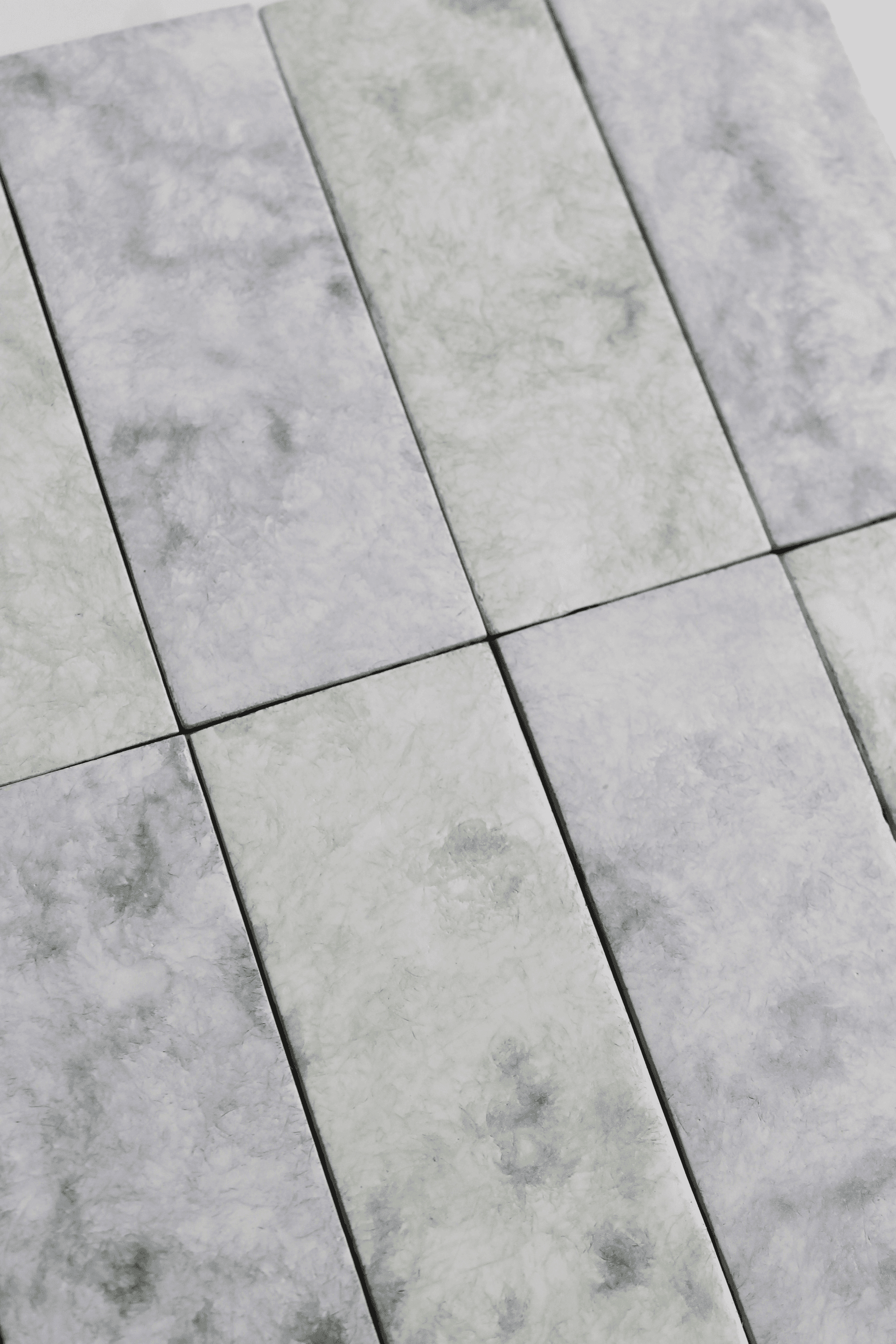 Jute Tiles, green and blue