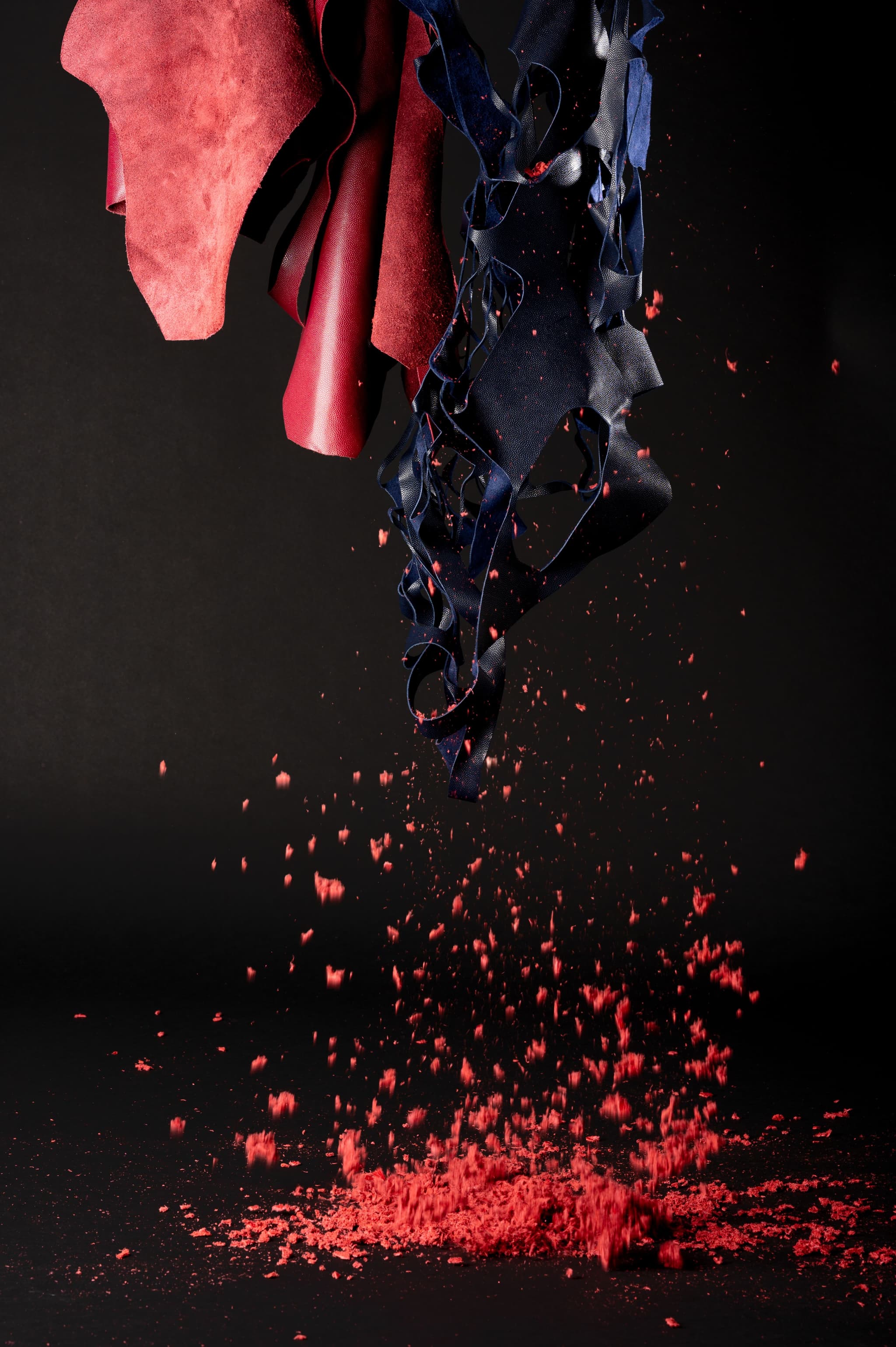 Authentic Material transforms leather waste into leather powder, and adds them with polymer to create QILIN granules (Photo credit: @Authentic Material)